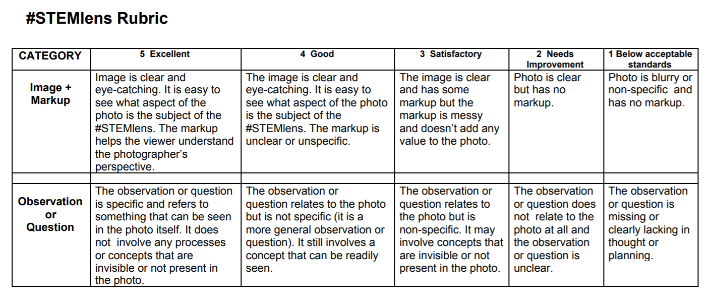 STEMLens Rubric