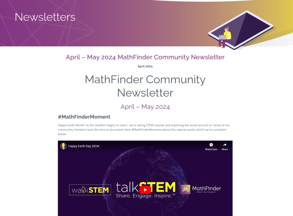 screenshot: mathfinder-community-newsletter_2024-04_05